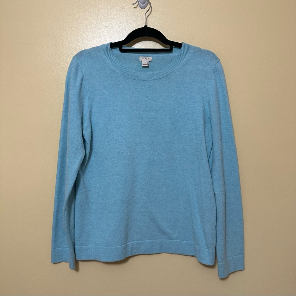 J. Crew Wool Blend Crewneck Pullover Sweater Women M Blue
